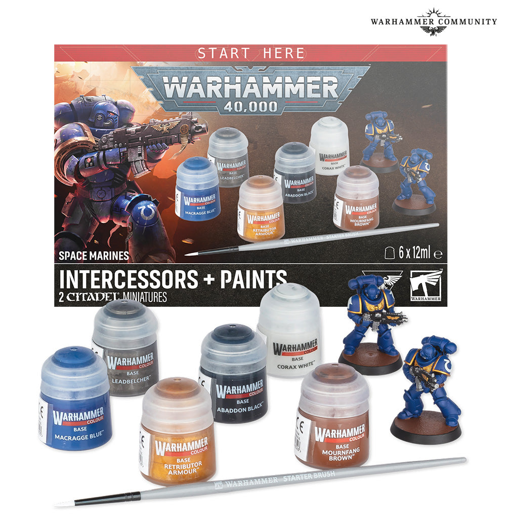 Warhammer 40,000 – Space Marines : Intercessors + Set de Peinture Ultramarines (FR) 60-11