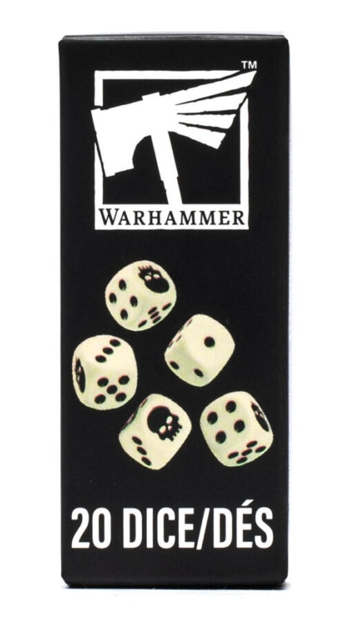 Warhammer Colour Set de Dés 12mm x20 Ivoire 65-36