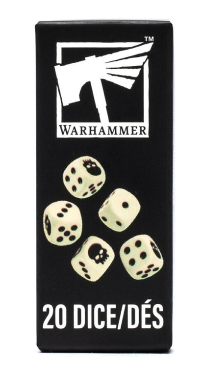 Warhammer Colour Set de Dés 12mm x20 Ivoire 65-36