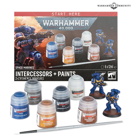 Warhammer 40,000 – Space Marines : Intercessors + Set de Peinture Ultramarines (FR) 60-11