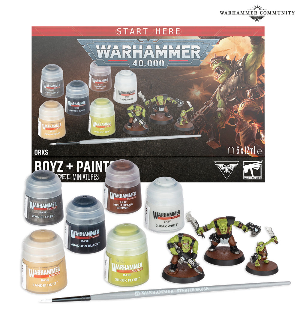 Warhammer 40,000 – Orks : Boyz + Set de Peinture Clan Goff (FR) 60-05