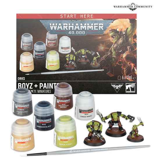 Warhammer 40,000 – Orks : Boyz + Set de Peinture Clan Goff (FR) 60-05