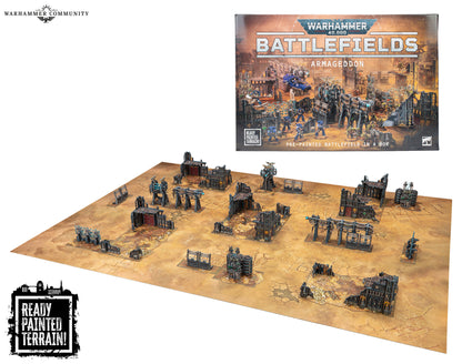 Warhammer 40,000 – Champ de Bataille Armageddon – Terrain Prépeint – 40-70